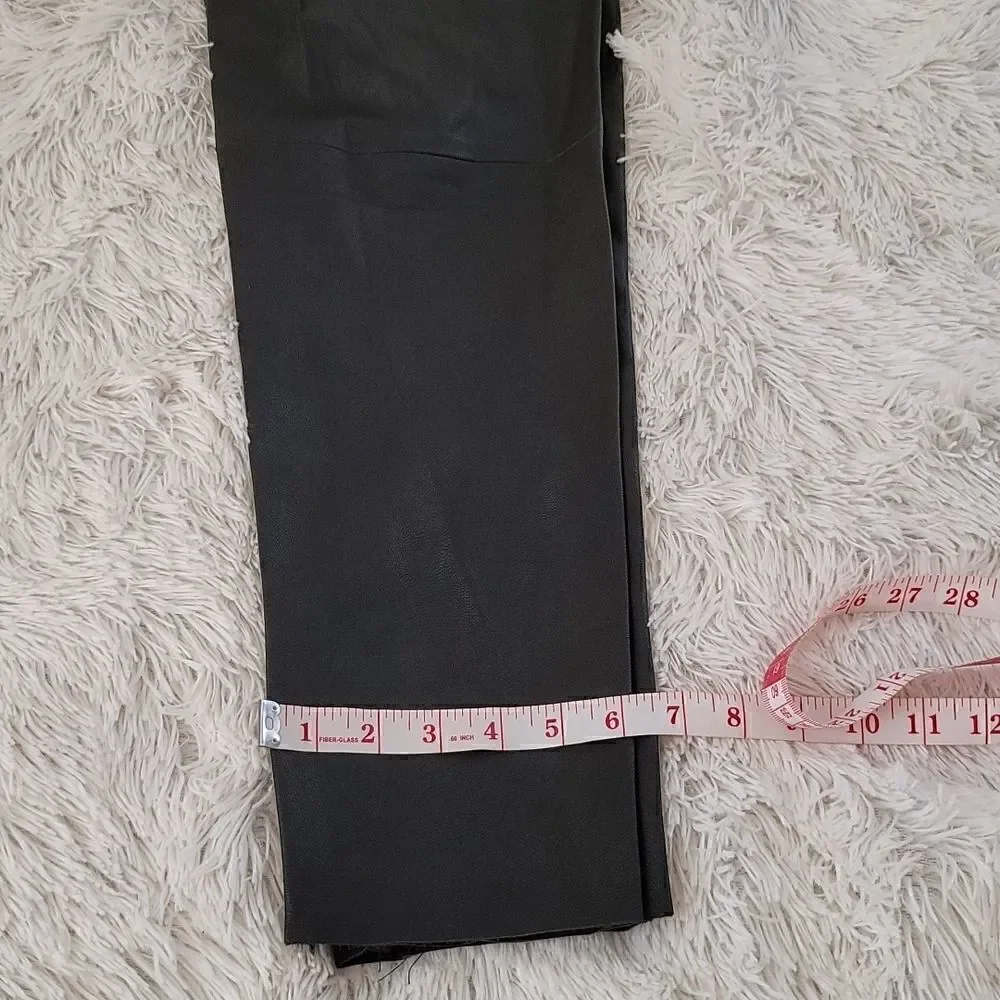 ⏳️Zara Black Faux Leather Side Zipper Ankle zipper Pants Size Large